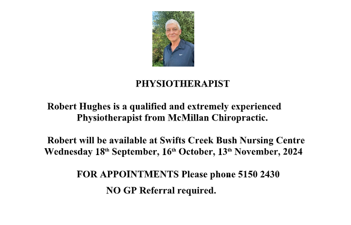 Physiotherapist appointments available